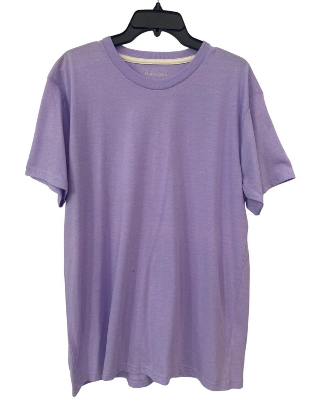 Homefield Tee Large Crewneck Short Sleeve T Shirt Lavender Cotton Blend Solid